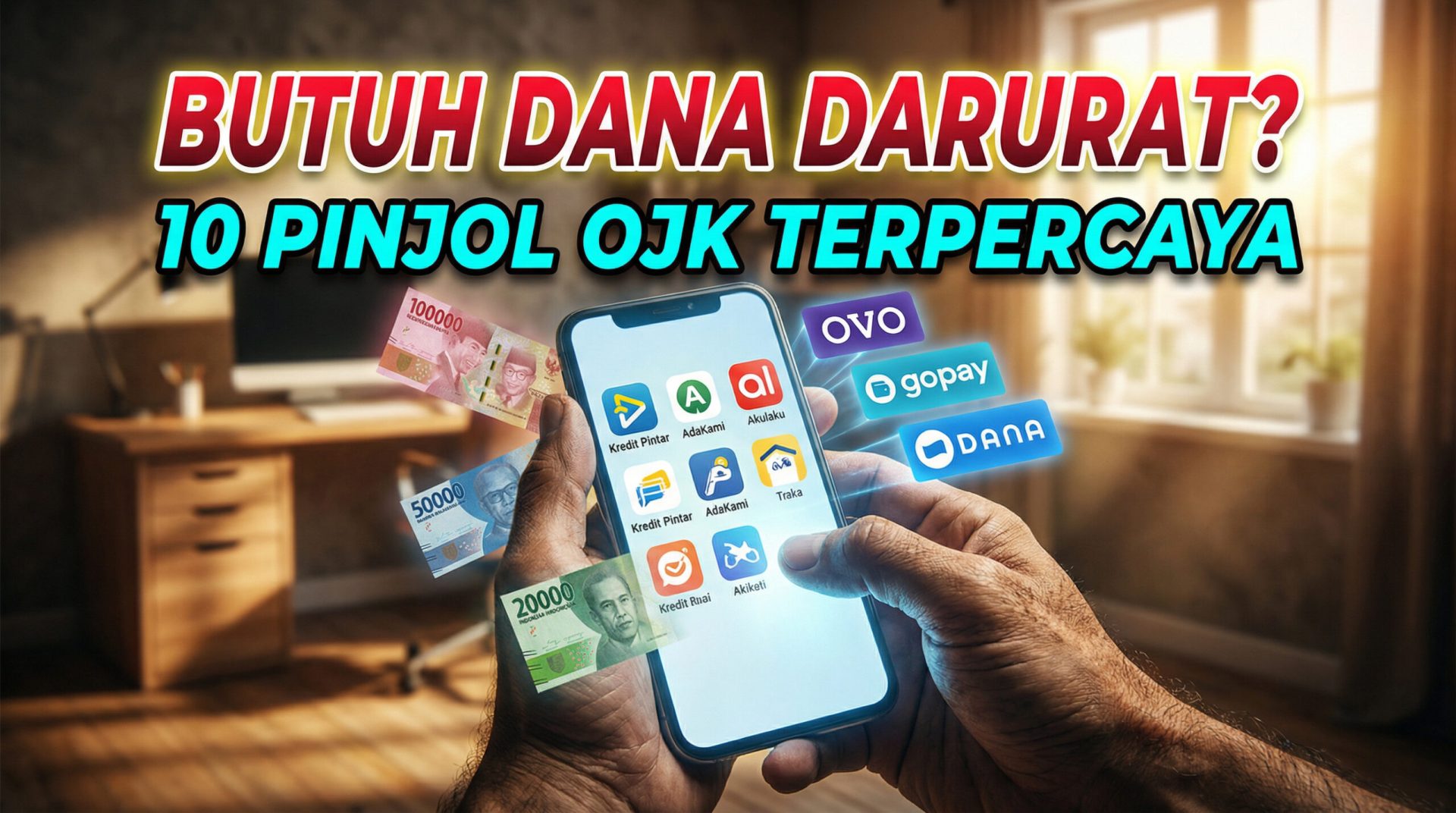 aplikasi pinjaman online cair cepat di smartphone, interface sederhana dan fitur track pencairan